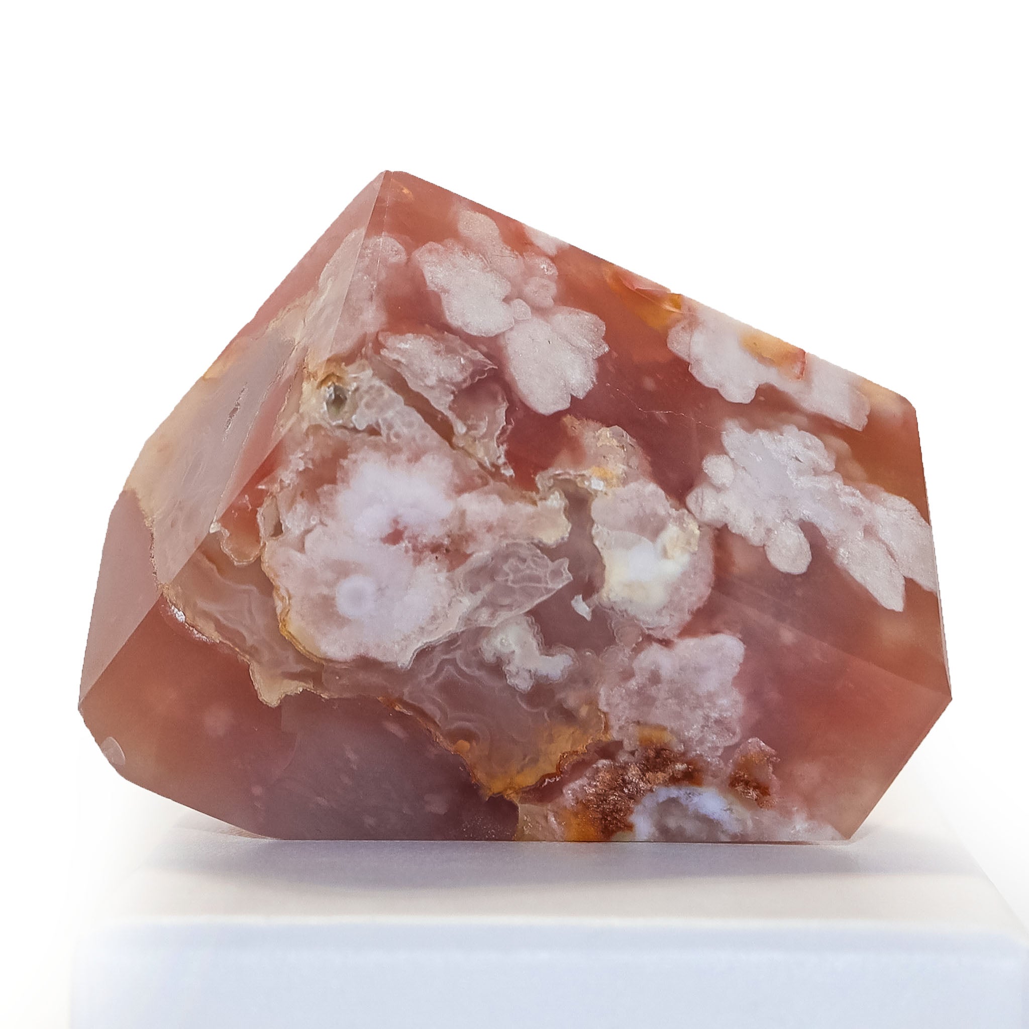 Freeform Cherry Blossom Agate Stone - Natural Healing Crystal for Stress Relief, Anxiety & Meditation | Perfect for Home Decor, Yoga Spaces & Energy Healing
