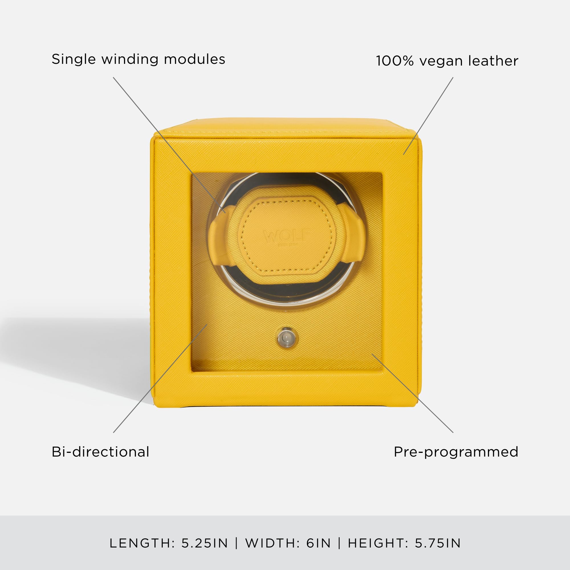 Premium Wolf Cub Single Watch Winder with Glass Cover - Automatic Watch Storage & Display Case for Rolex, Omega & Luxury Watches - Perfect for Home, Office & Travel Use