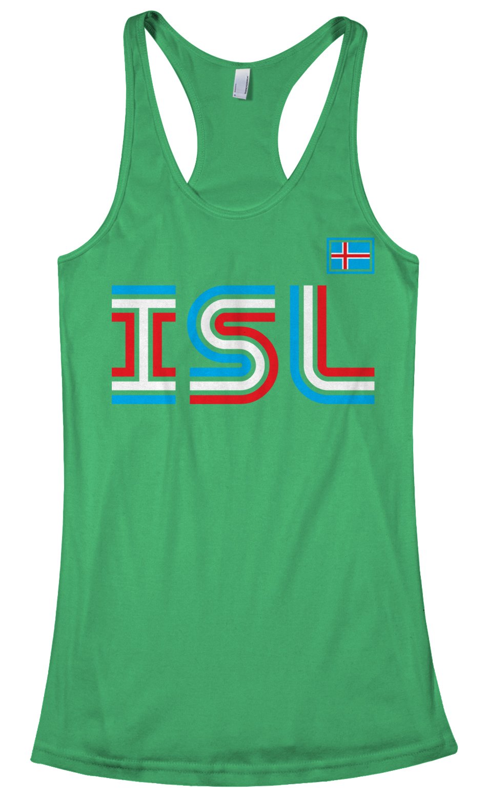 Threadrock Women's Iceland Athletic Retro Series Racerback Tank Top - Breathable Workout Top for Yoga, Running & Gym - Vintage Inspired Fitness Apparel