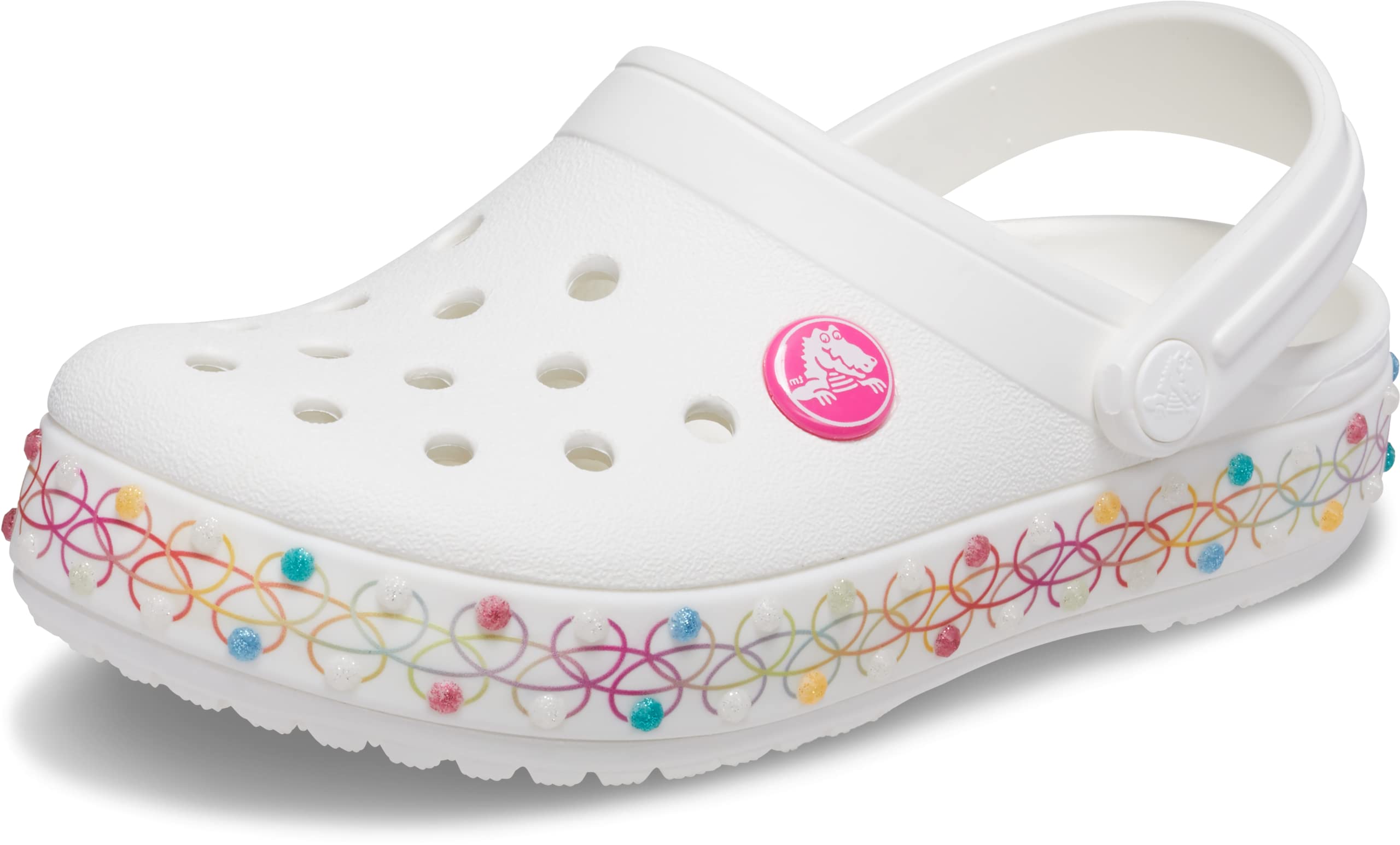 Crocs Unisex-Child Crocband Rainbow Band Clogs | Comfortable Kids Water Shoes for Beach, Pool & Outdoor Play | Lightweight & Durable Slip-On Sandals