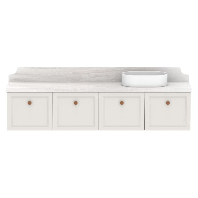 Premium ADP Mabel Wall Hung Vanity with Cherry Pie Solid Surface Benchtop - Modern Bathroom Sink Cabinet for Small Spaces & Ensuite Designs