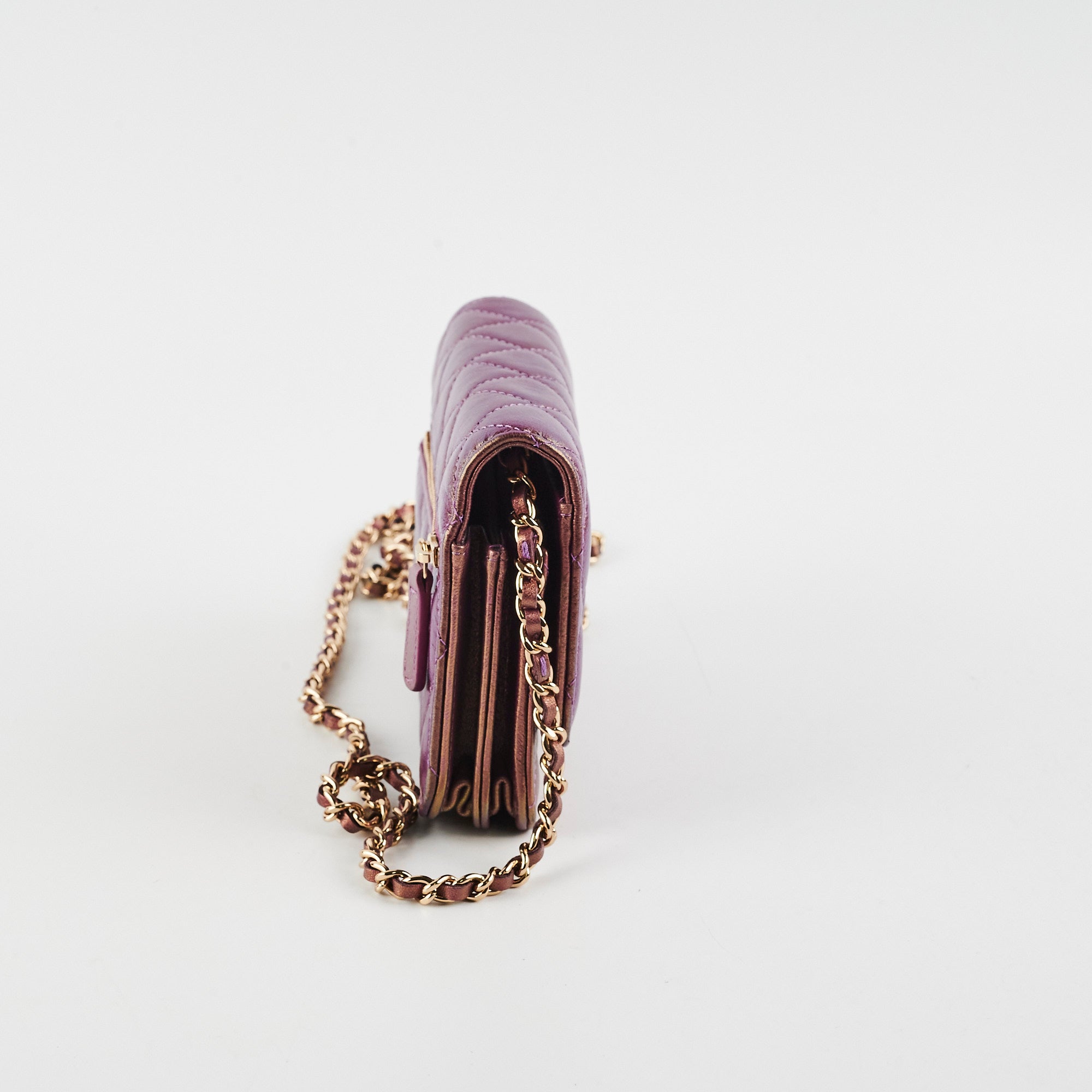 Chanel Mini Wallet On Chain WOC in Purple | Crossbody Bag with Chain Strap | Perfect for Parties, Date Nights & Everyday Use
