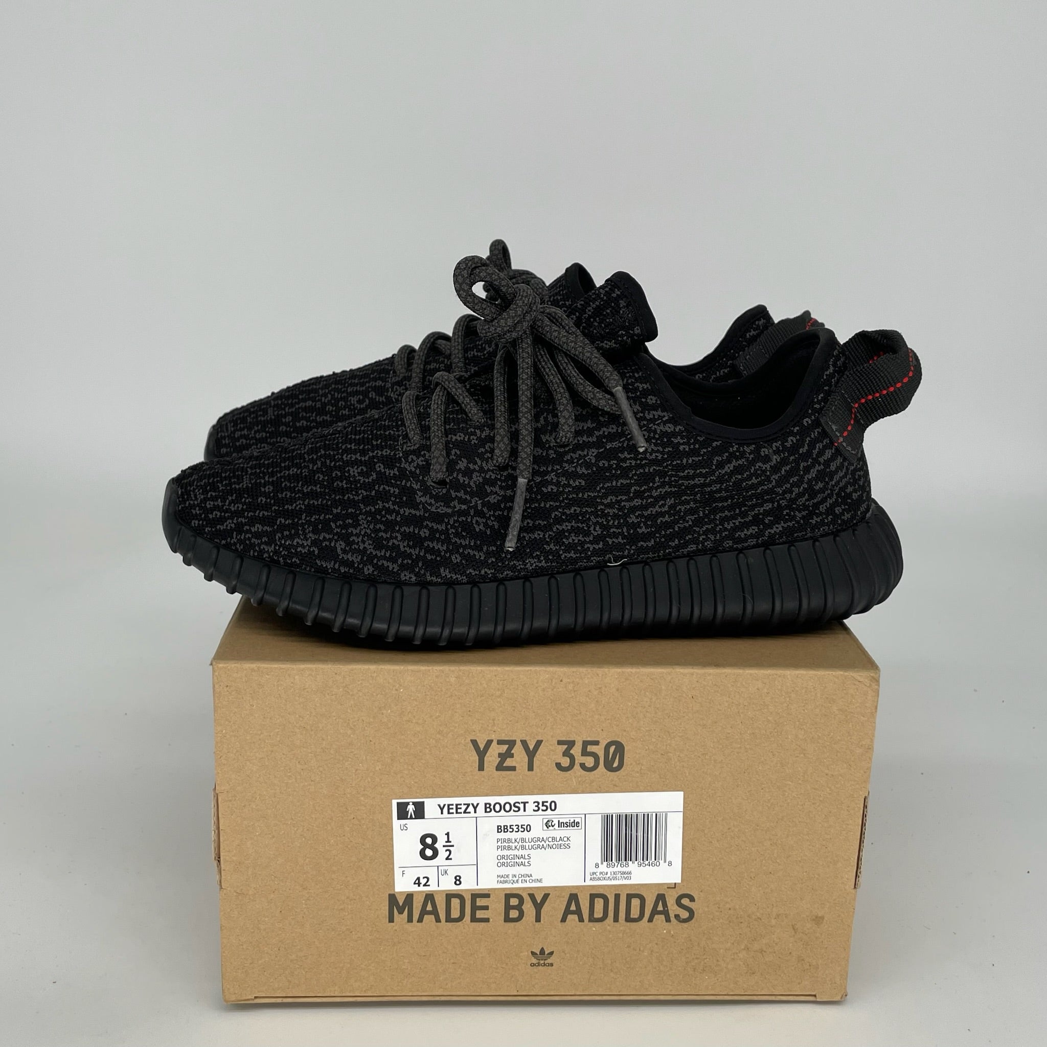 Adidas Yeezy Boost 350 V2 Pirate Black Men's Sneakers Size 8.5 BB5350 - Perfect for Running, Gym Workouts & Streetwear Fashion