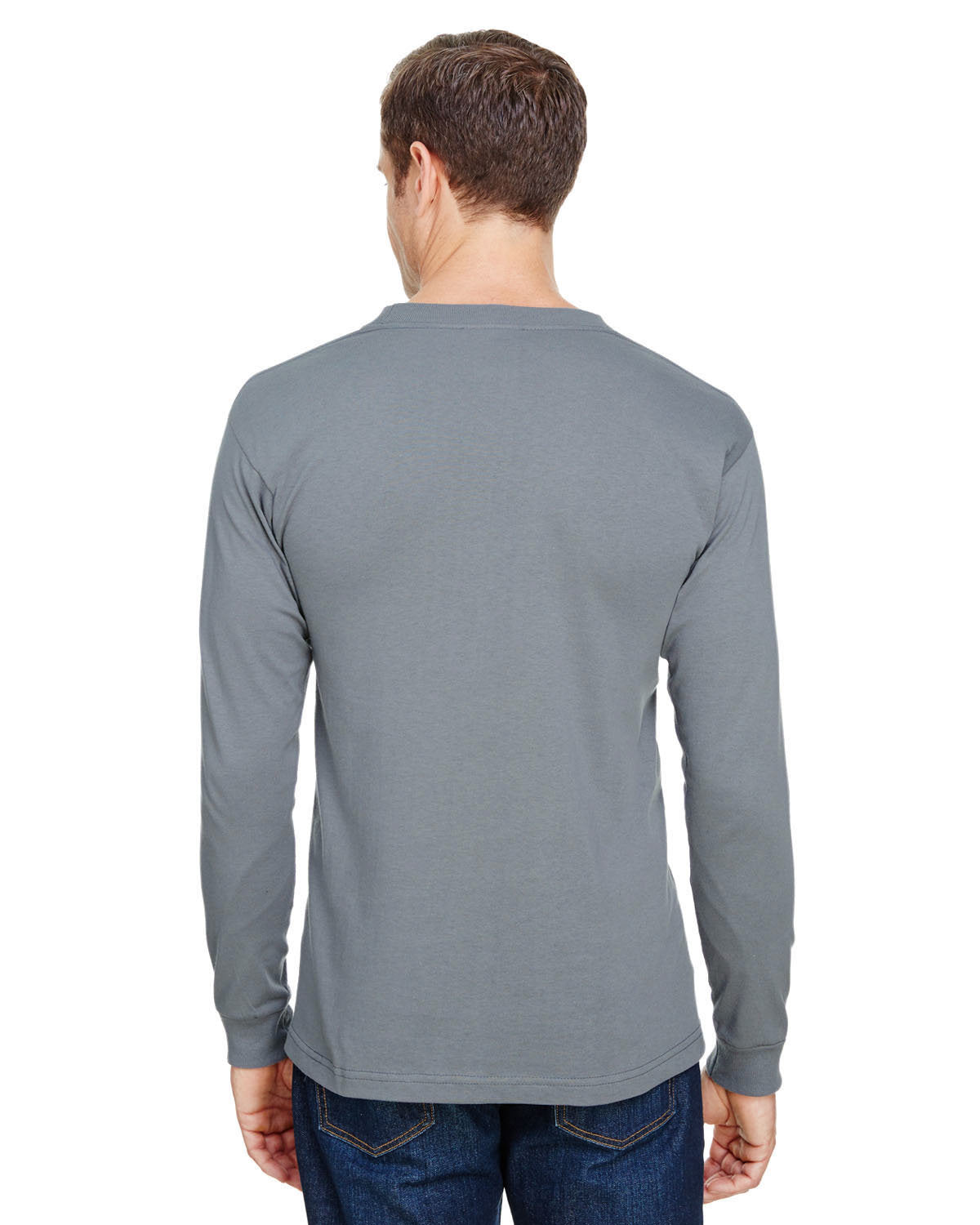 Bayside BA3055 Unisex Union Made Long Sleeve Pocket Crew T-Shirt - Comfortable Workwear for Men & Women, Ideal for Casual Outfits, Outdoor Activities and Everyday Wear