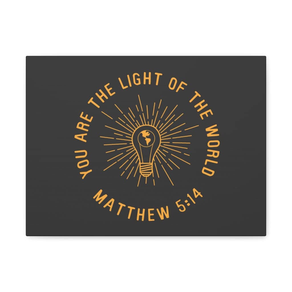 You Are The Light Matthew 5:14 - Christian Wall Art Bible Verse Print - Ready to Hang Scripture Wall Decor - Perfect for Home, Church & Office Inspirational Gifts