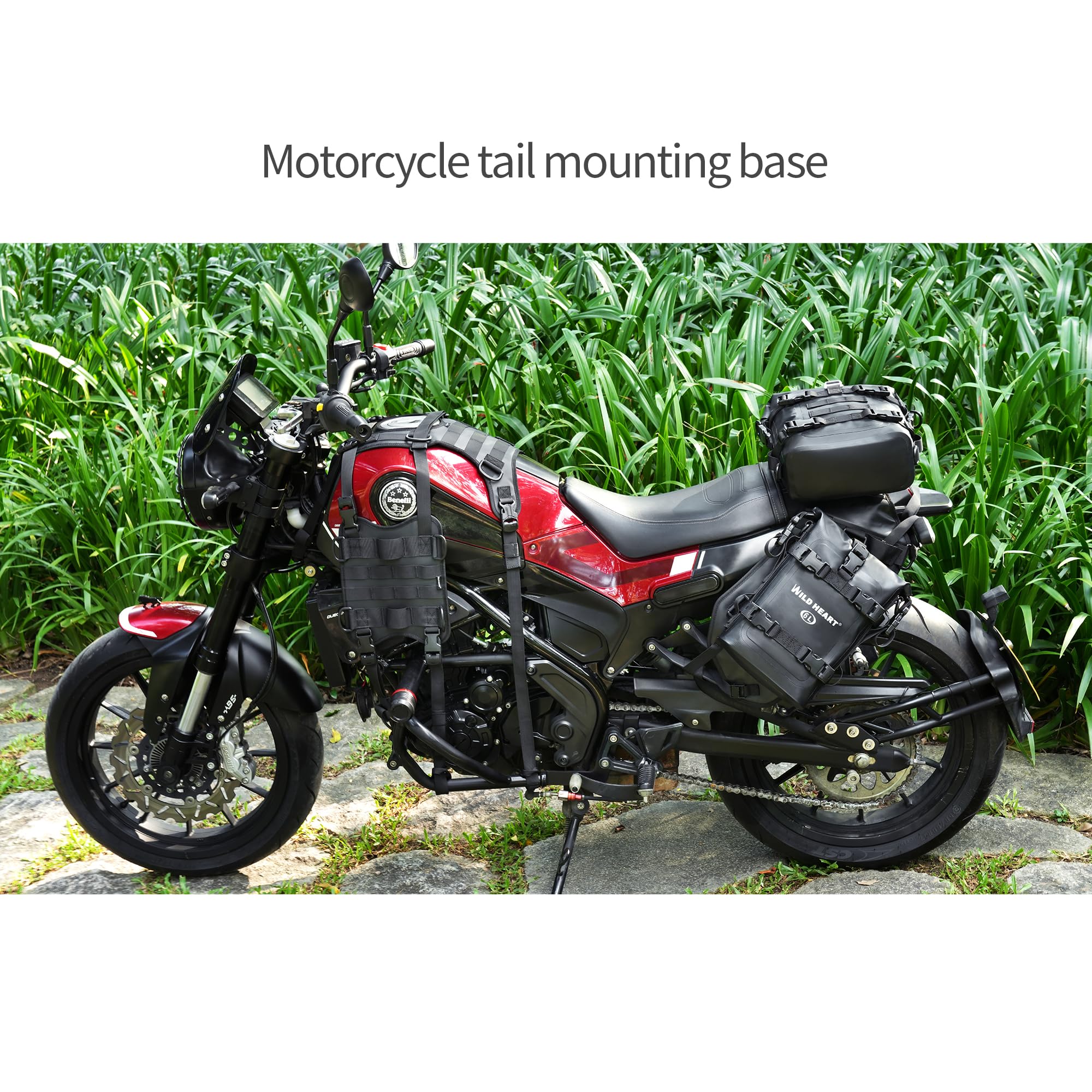 WILD HEART Motorcycle Tank Mount for Bags & Walkie Talkie - Durable Riding Accessory