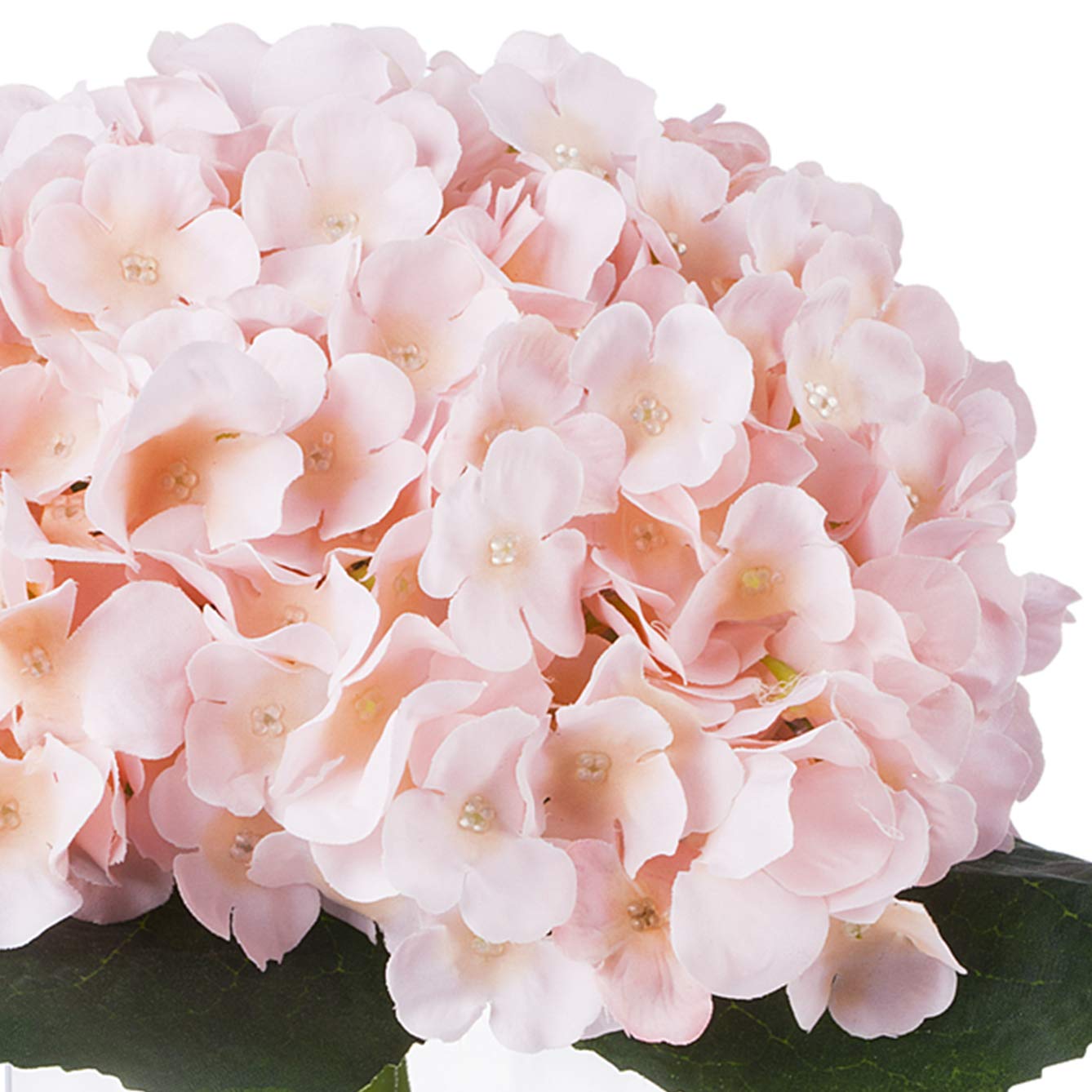 Premium Artificial Hydrangea Silk Flower Arrangement in Glass Cube Vase - Elegant Home & Wedding Decor (Blush Pink) | Perfect for Centerpieces, Table Decor, Living Room Accents & Bridal Shower Decorations