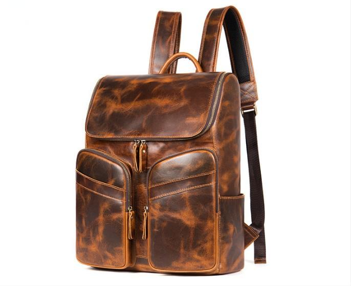 Stylish Small Brown Leather Backpack Purse for Women - Vintage Crossbody Bag with Adjustable Straps - Perfect for Travel, Work & Daily Use