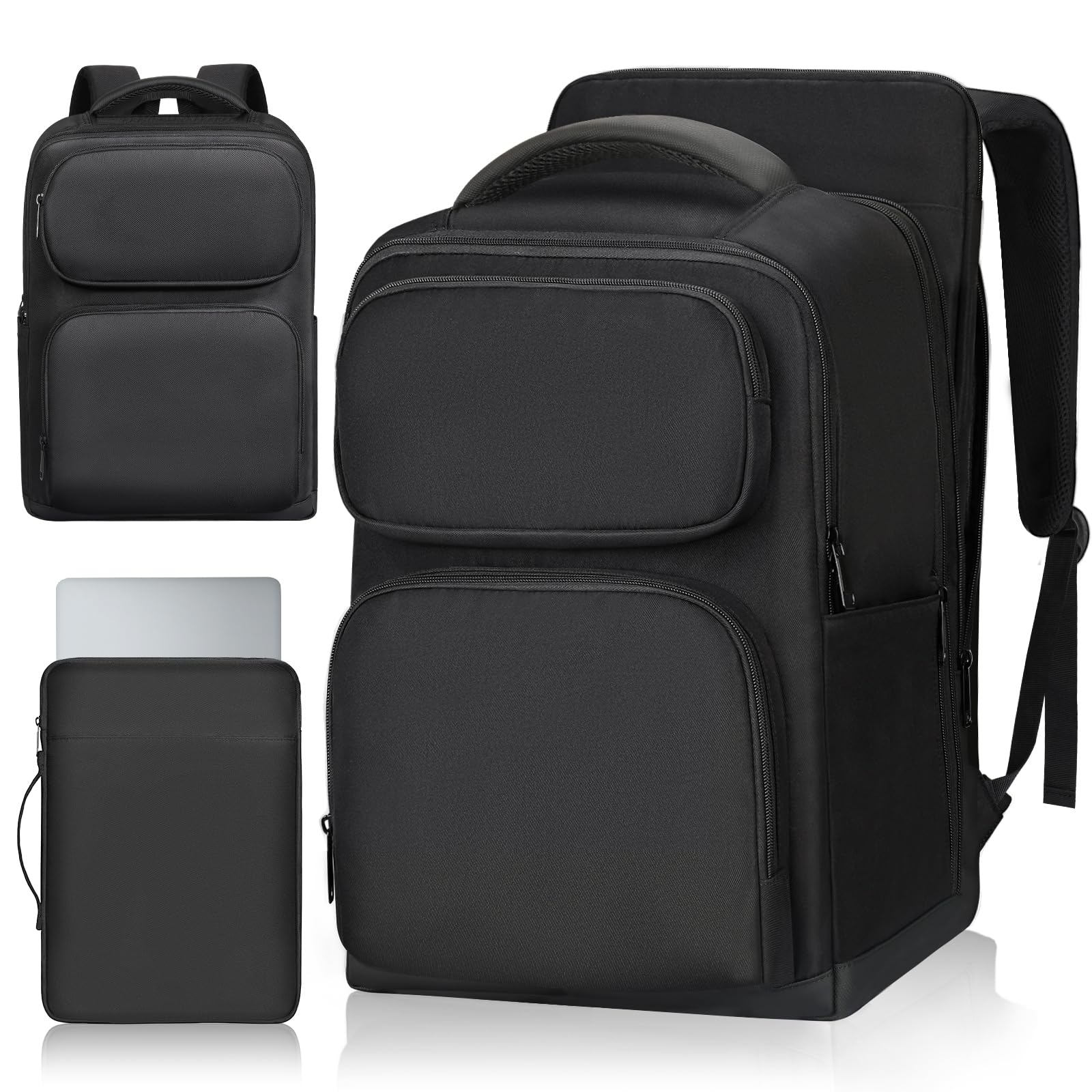 ESTARER Men's Water-Resistant Nylon Laptop Backpack with 15.6 Inch Laptop Sleeve, Expandable 32L Business Travel Backpack for Work, College, Commuting, and Outdoor Adventures