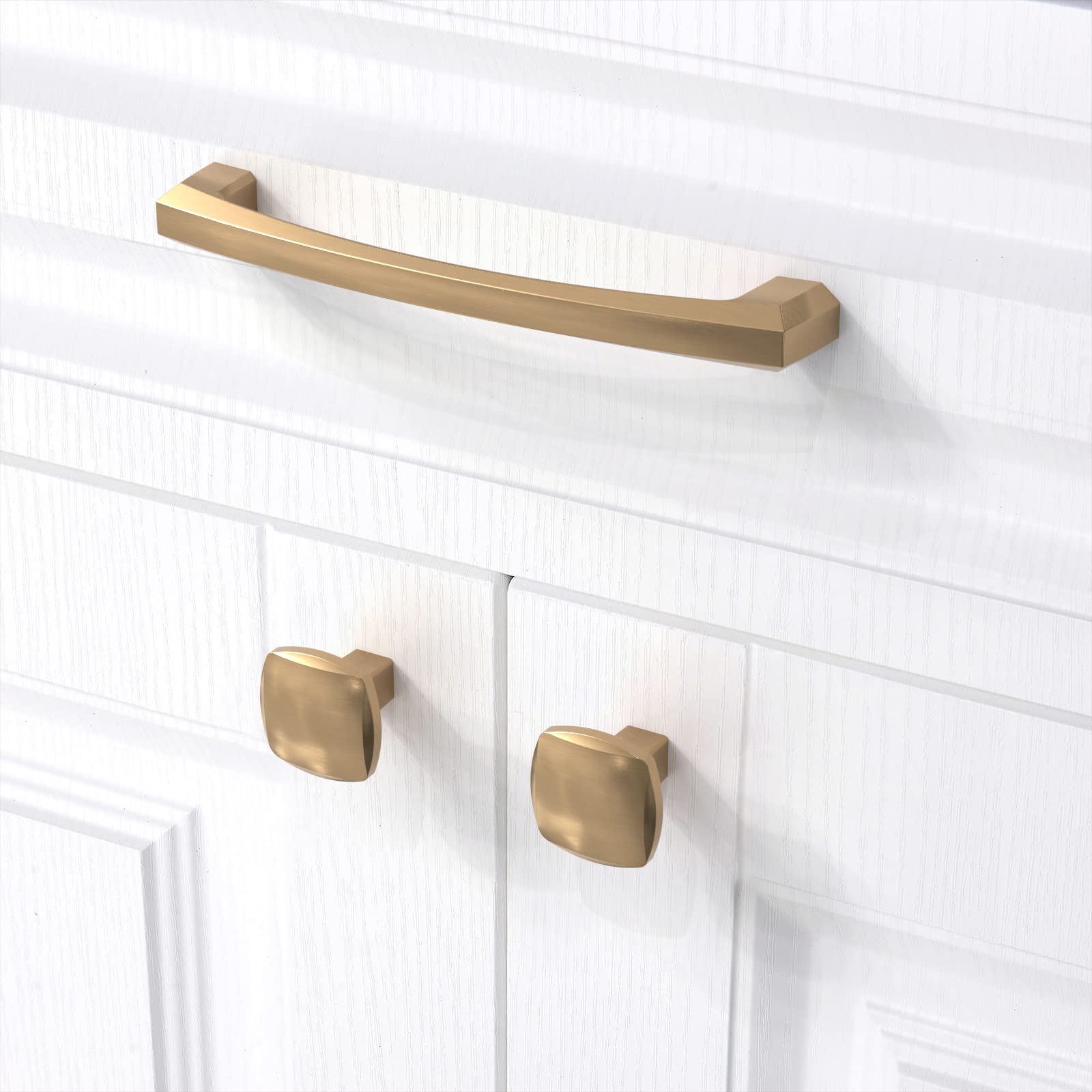 10 Pack 5 Inch (128mm) Champagne Bronze Cabinet Handles - Gold Drawer Pulls for Kitchen Cabinets, Dressers, Cupboards & Wardrobes - Durable Cabinet Hardware for Home & Office Organization