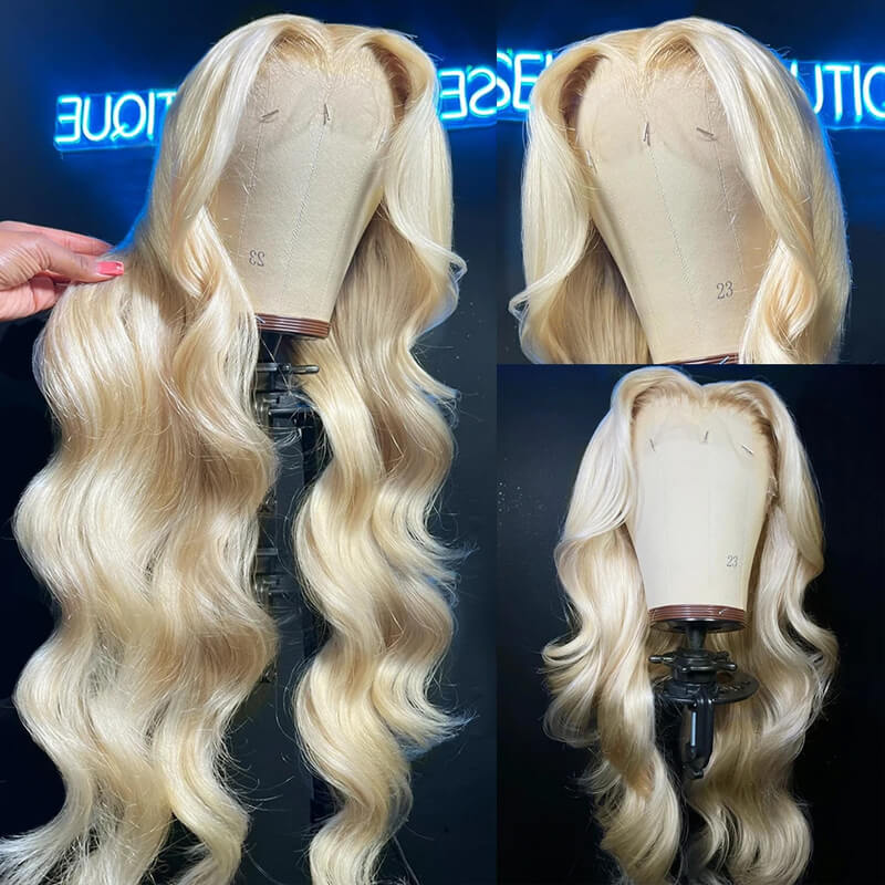 Eullair #613 Blonde Straight Lace Front Wig - Human Hair Transparent Lace Wig Dye Friendly | Perfect for Cosplay, Daily Wear & Party Hairstyles