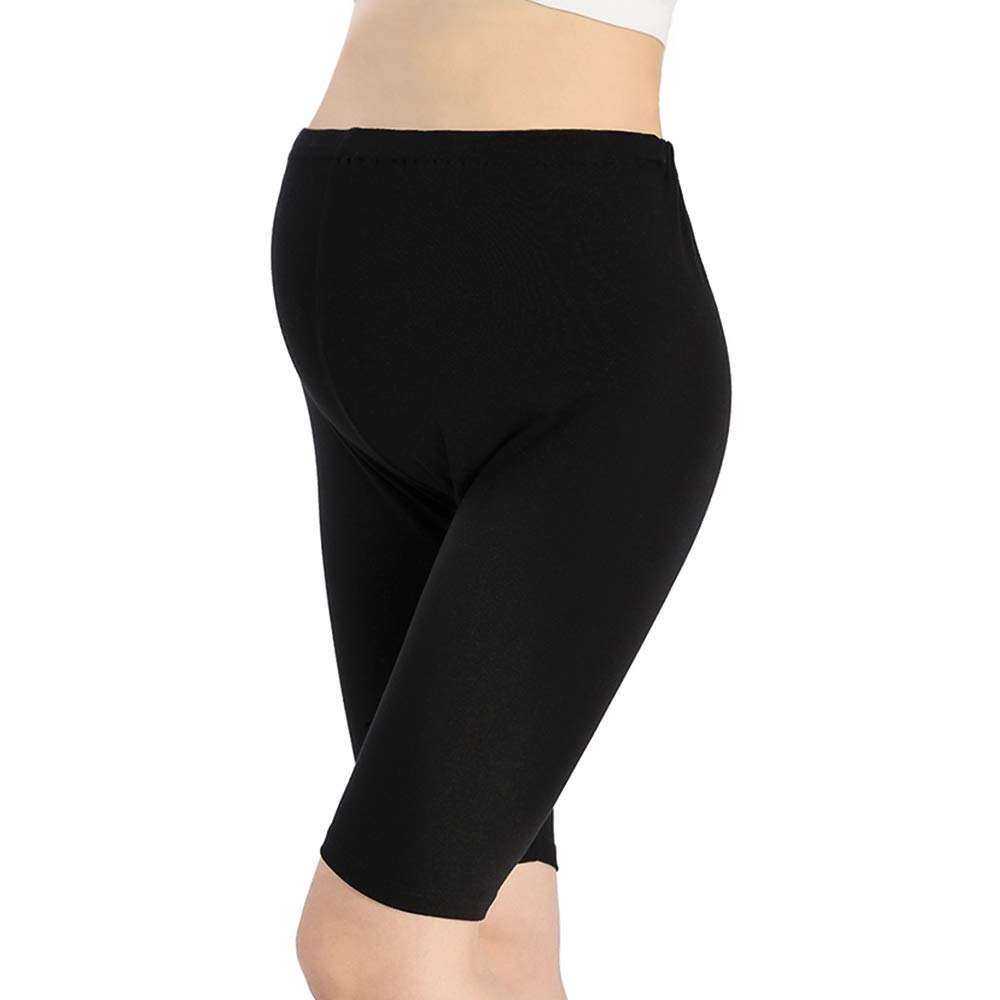 QingWan Maternity Yoga Shorts for Women - Over The Belly Pregnancy Leggings, Knee-Length Workout Shorts for Prenatal Exercise, Comfortable Maternity Activewear for Yoga, Gym & Daily Wear