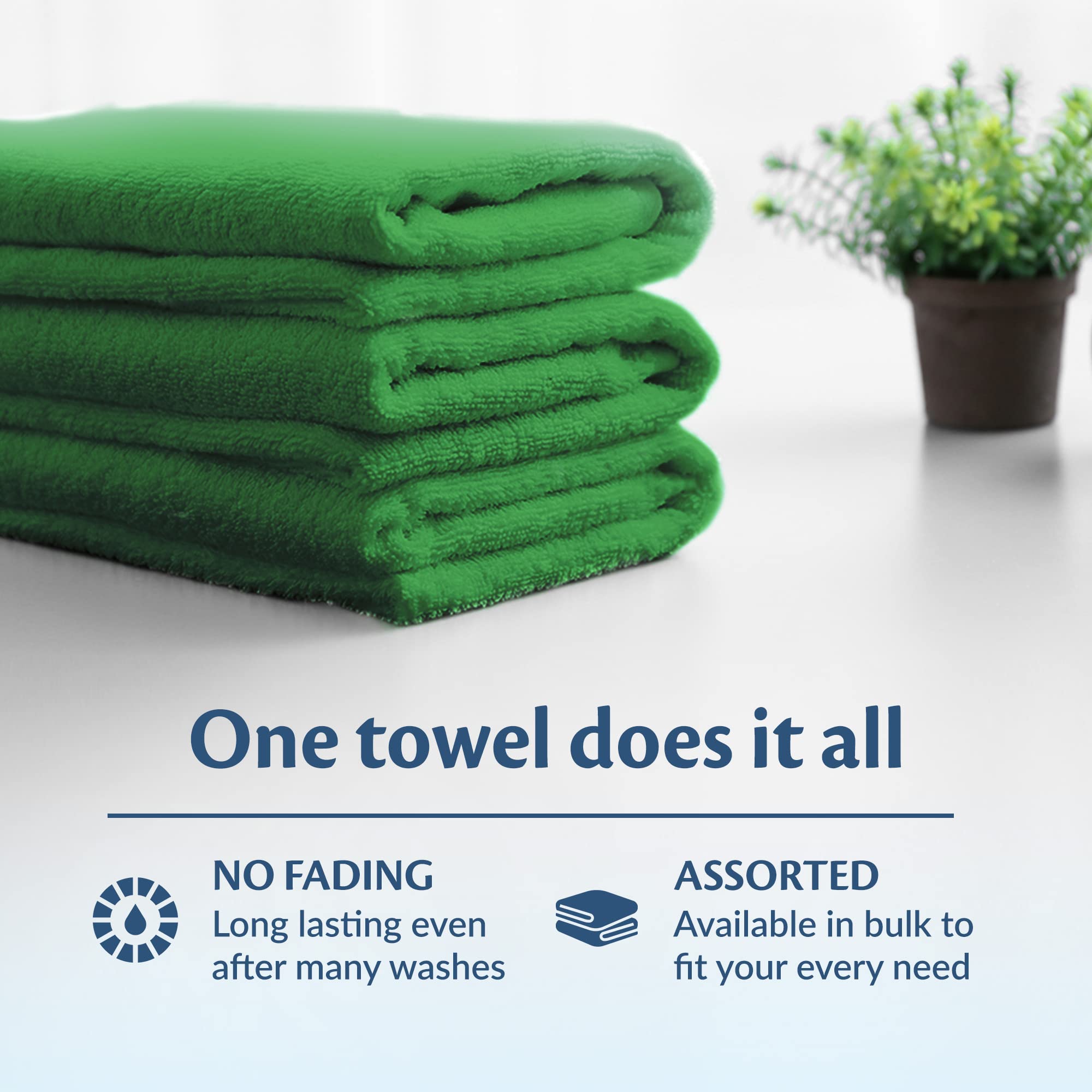 Premium 100% Ring Spun Cotton Towels - Ultra Absorbent Heavy Duty Cleaning Cloths for Car Detailing, Kitchen, Bathroom & Household Use - 16