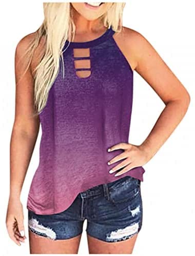 Sexy Women's Summer Tank Tops 2022 - Sleeveless Crewneck Color Block Tee Shirts, Casual Blouses & Workout Tops for Women | Perfect for Gym, Beach & Everyday Wear