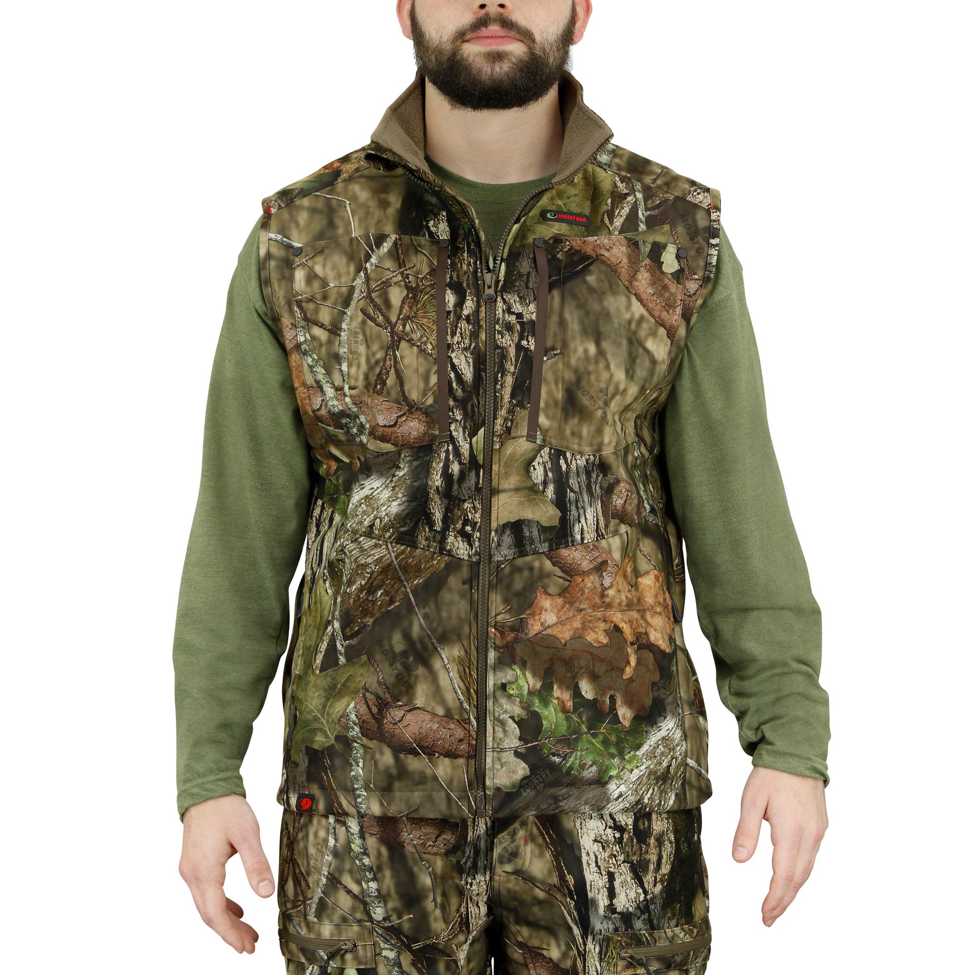 Mossy Oak Sherpa 2.0 Fleece Lined Camo Hunting Vest for Men - Warm Camouflage Jacket for Outdoor Hunting, Fishing & Winter Activities
