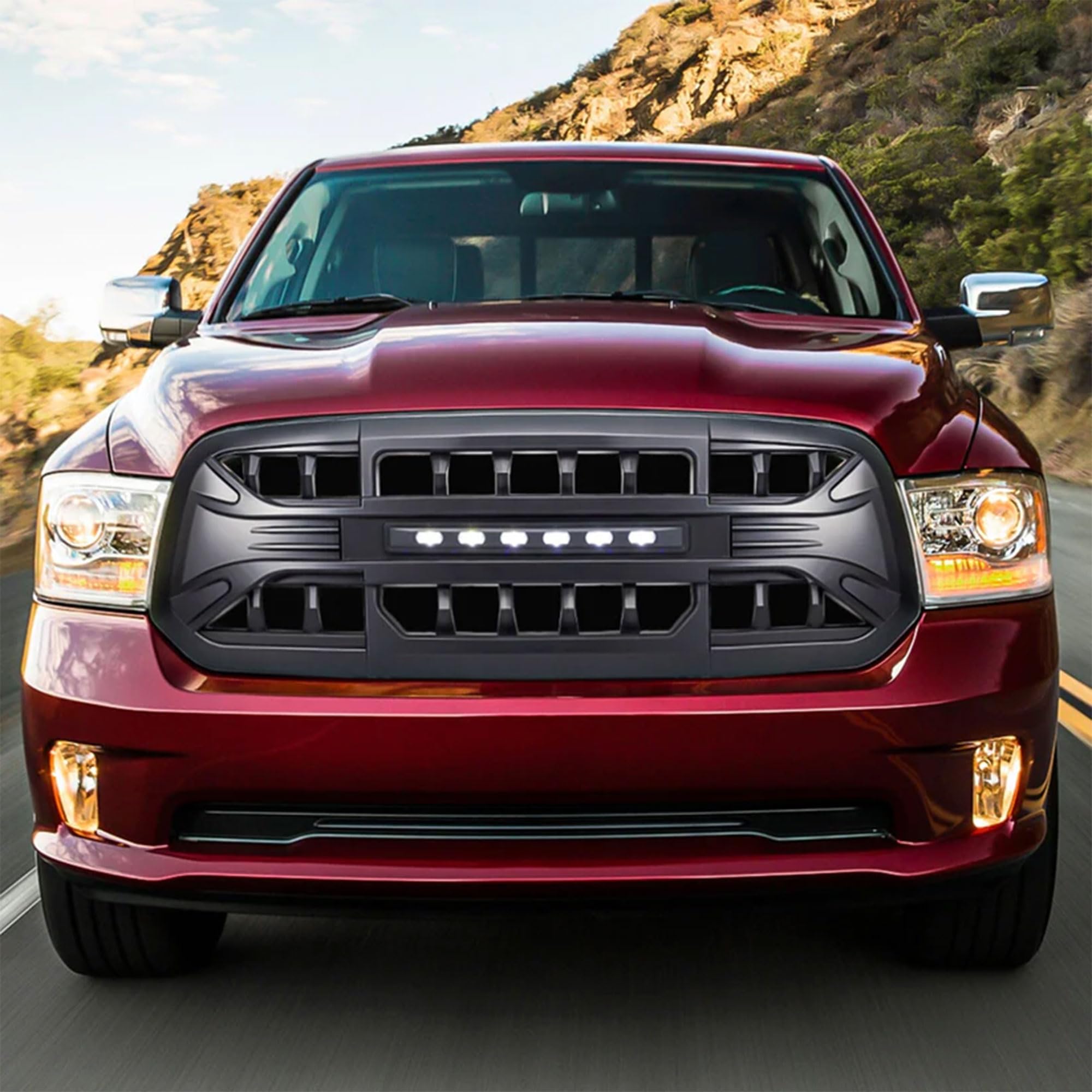 2013-2023 Dodge Ram 1500 & Ram 1500 Classic Off-Road Grille Guard with LED Lights | Heavy Duty Matte Black Front Bumper Protection | Perfect for Off-Roading, Truck Shows & Daily Driving