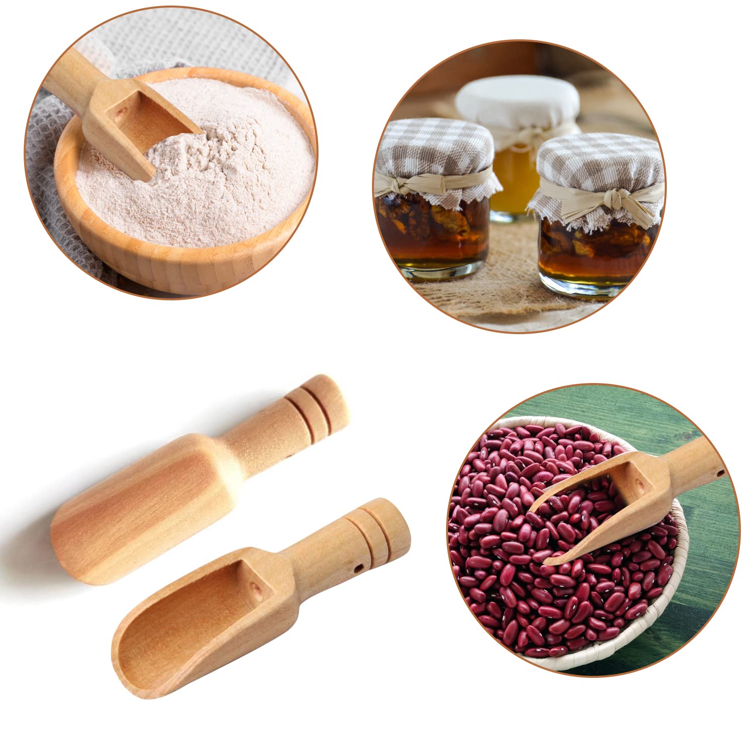 Mini Wooden Spoons for Salt, Tea & Bath - 7.6x2.3cm Bamboo Utensils