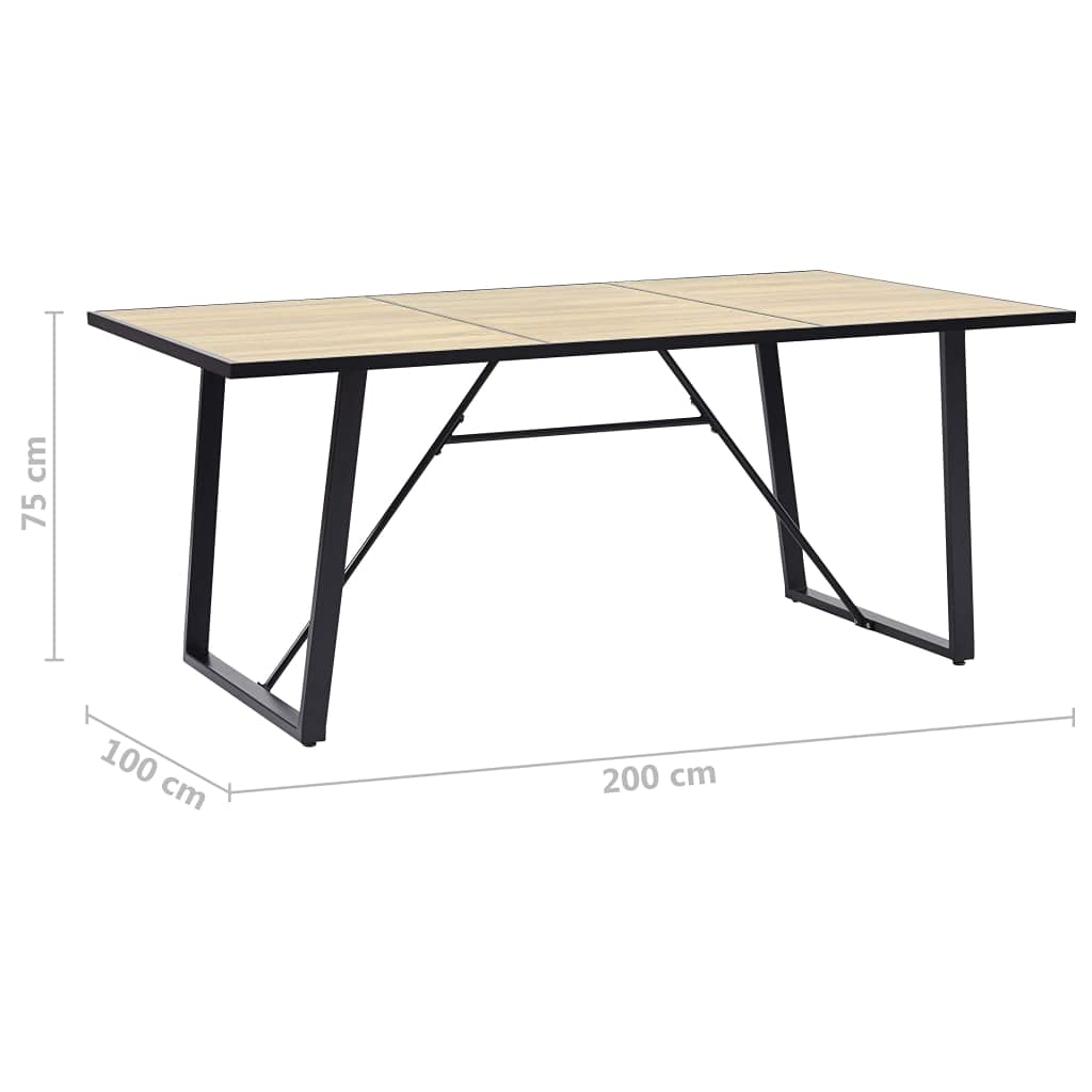 Durable Oak MDF Dining Table for Kitchen & Dining Room - Modern Space-Saving Design for Small Homes & Apartments - Perfect for Breakfast, Dinner & Family Gatherings - Ideal for Daily Meals, Entertaining Guests & Home Office Use