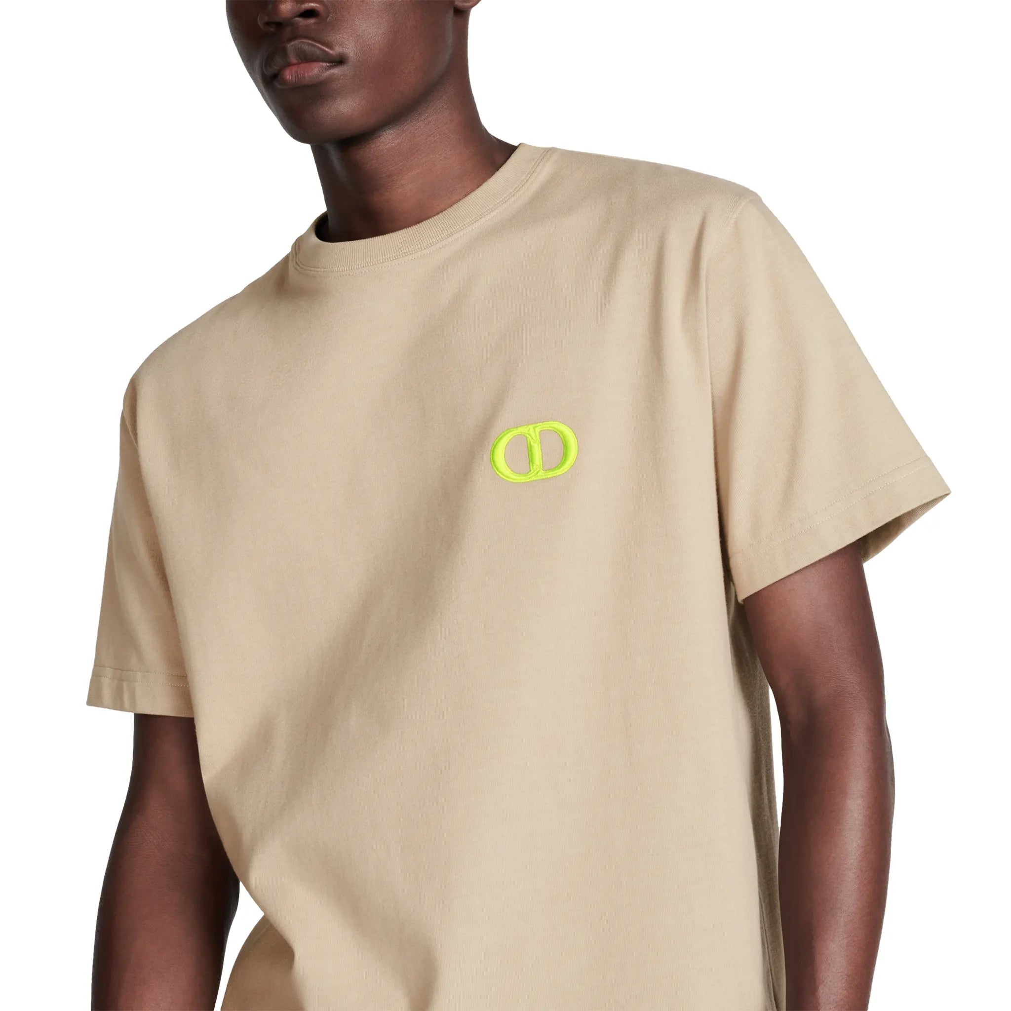 Dior CD Icon Relaxed Fit Cotton Beige T-Shirt for Men - Casual Luxury Tee for Everyday Wear, Street Style & Summer Outfits