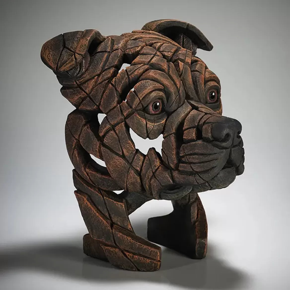 Edge Sculpture Staffordshire Bull Terrier Bust - Handcrafted Dog Statue for Home Decor, Office Desk, or Garden Display