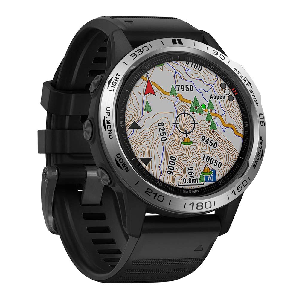 Stainless Steel Bezel Ring for Garmin Fenix 6 - Protective Case Cover & Screen Protector | Durable Watch Accessory for Outdoor Sports, Running & Fitness Activities