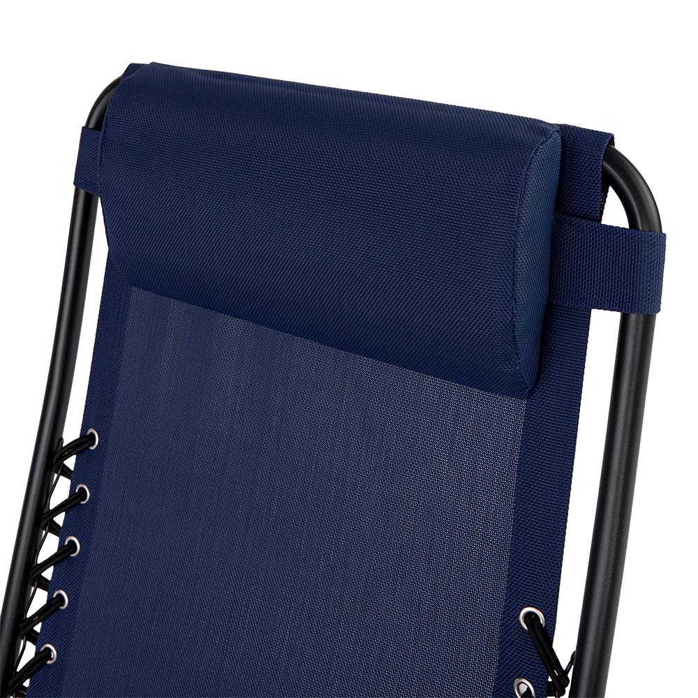 Zero Gravity Recliner Chair for Outdoor & Camping - Adjustable Headrest, Portable Folding Lawn Deck Patio Pool Lounge Chair for Adults (Blue, 2 Pack) - Perfect for Backyard Relaxation, Beach Trips & Poolside Lounging