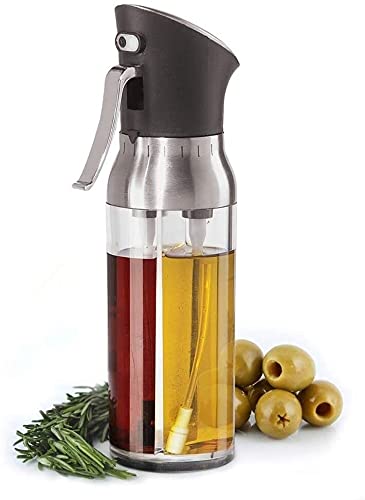 Livronic 2-in-1 Oil Sprayer and Dispenser - Kitchen Oil Mister for Cooking, Baking & Salad Dressing - Perfect for Olive Oil, Vinegar and Seasoning Spray