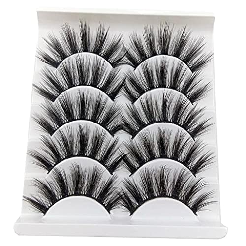 5 Pairs 3D Long Messy Cross False Eyelashes - Natural Look for Lash Extensions | Perfect for Parties, Weddings & Night Out Makeup