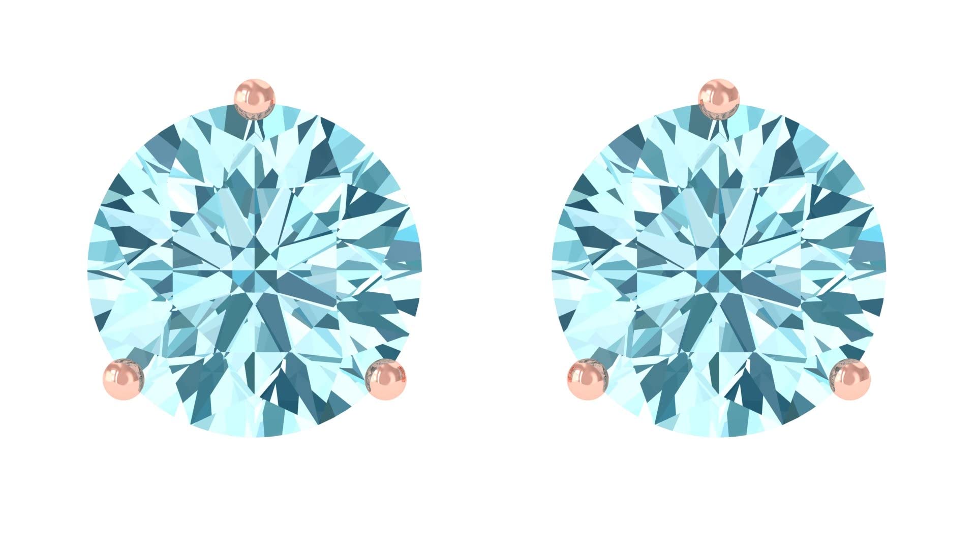 3/4 CT Aquamarine Stud Earrings for Women - 4mm Round March Birthstone Earrings in 14K Solid Gold - Minimalist Solitaire Jewelry for Everyday Wear, Gift Giving & Special Occasions