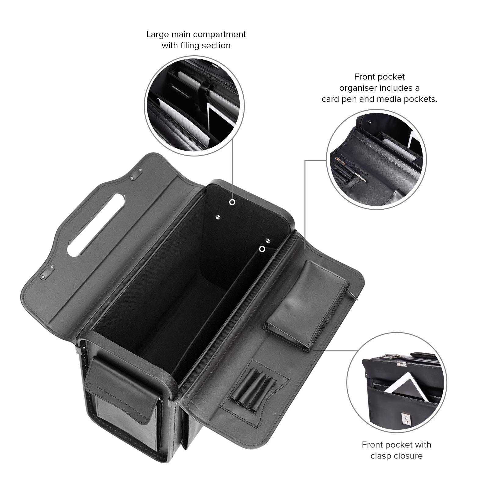 Professional Pilot Catalog Briefcase - Business Laptop Bag for Work & Travel | Durable Office Organizer for Men & Women | Perfect for Business Trips, Commuting & Air Travel