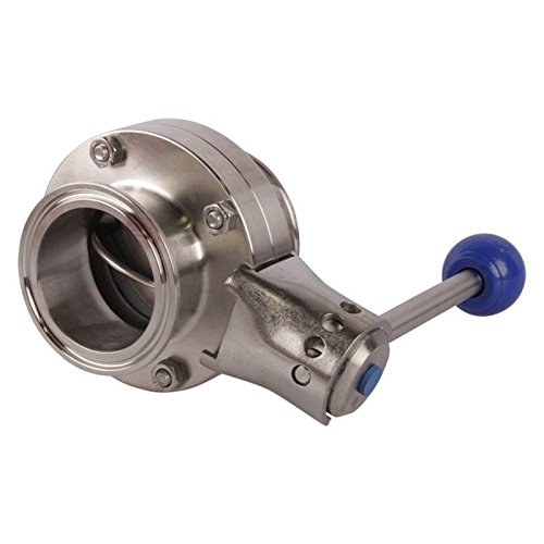 Stainless Steel SS304 2 Inch Tri Clamp Butterfly Valve with Silicone Seat & Pull Handle - Food Grade for Brewing, Dairy, and Pharmaceutical Industries - Glacier Tanks