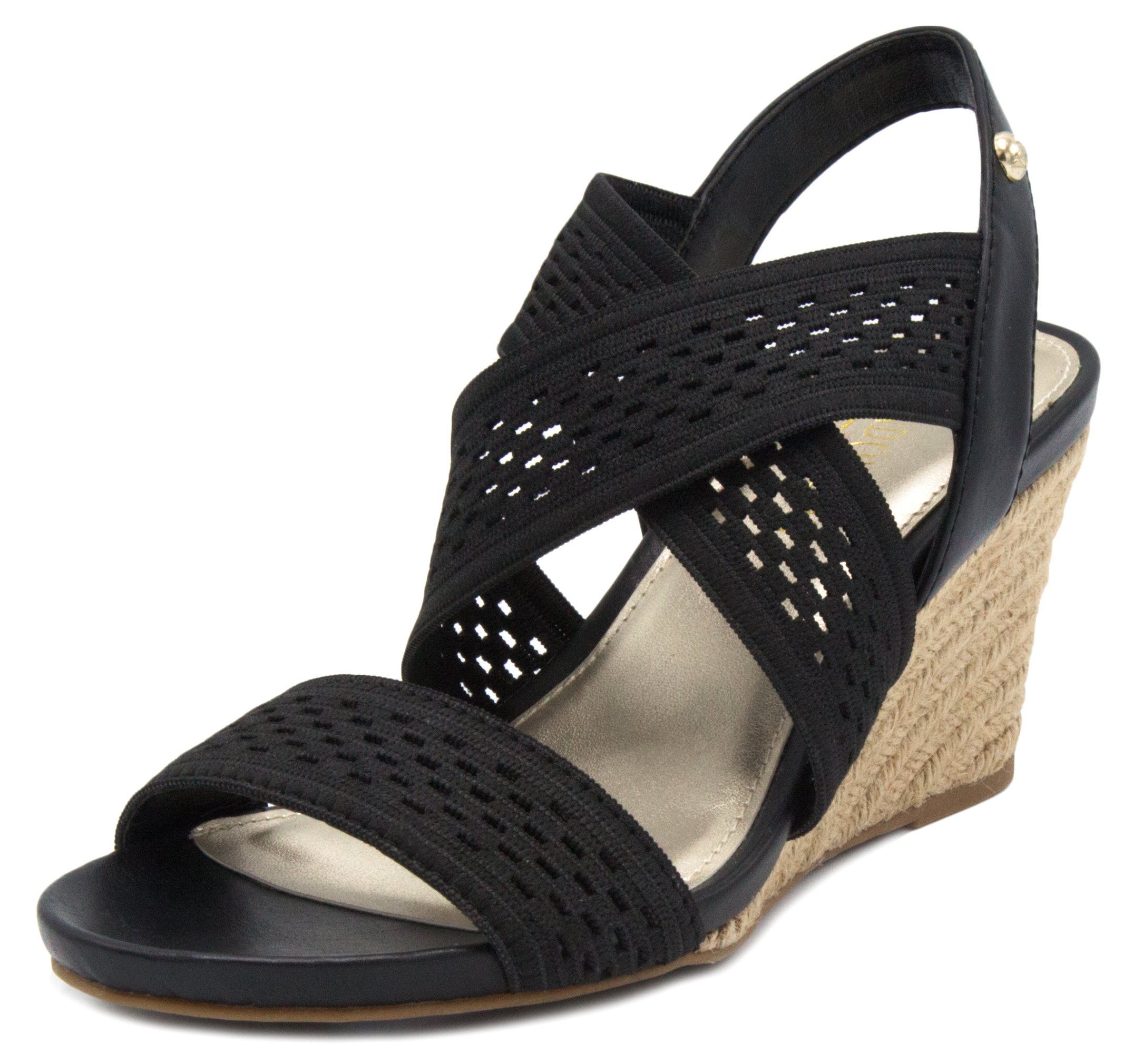 London Fog Women's Wedge Sandals - Open Toe Espadrilles for Summer Outings