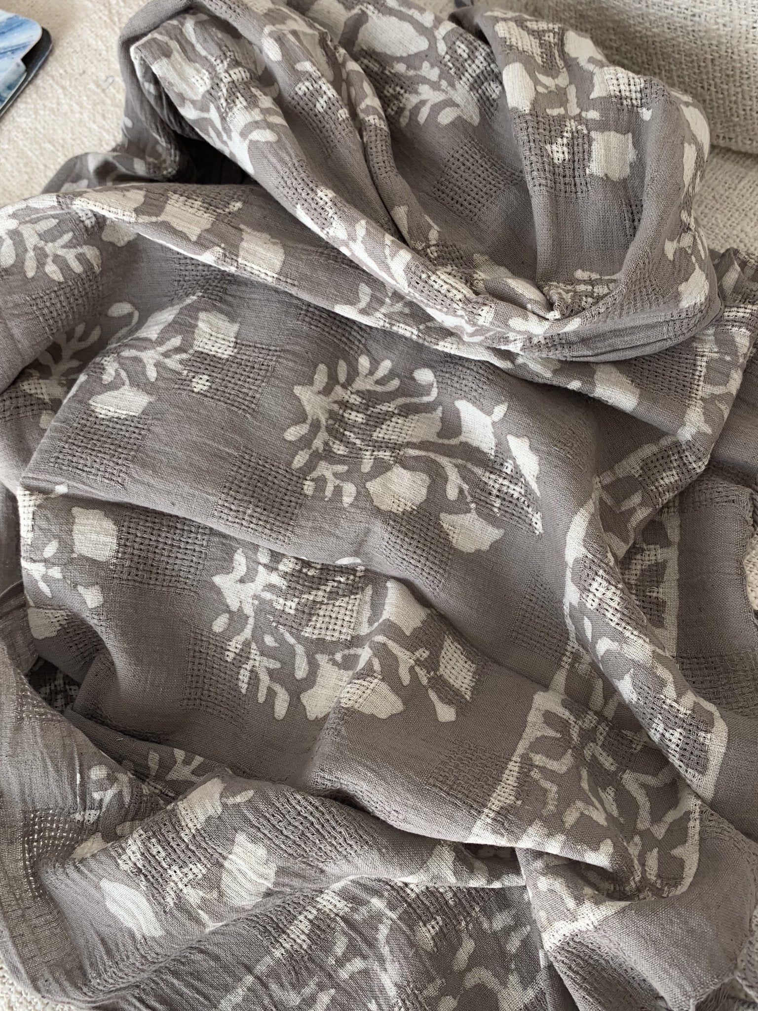 Handmade Block Print Shawl - 100% Cotton, Natural Dyes, Boho Chic Scarf for Women - Perfect for Festivals, Weddings & Casual Outfits