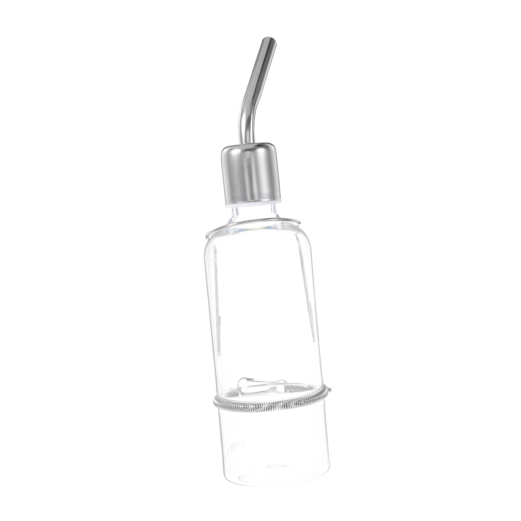 POPETPOP Stainless Steel Small Animal Water Bottle - 180ml Squirrel Rabbit Hamster Chinchilla Guinea Pig Drinking Feeder | Durable Pet Supplies for Cage, Hutch & Travel Use