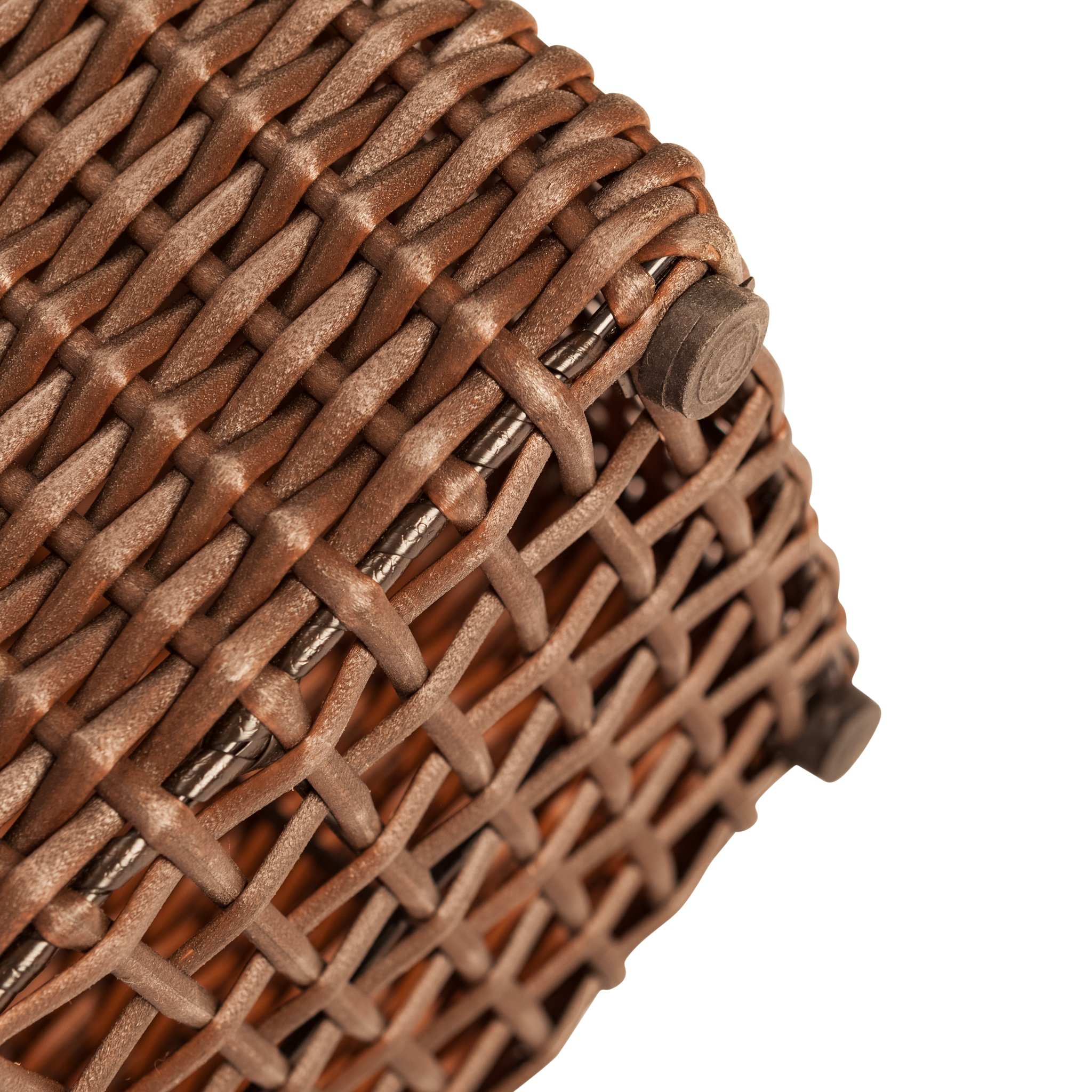 Patio Sense 62501 Alto Wicker All-Weather Planter Set with Liners - 2 Pack Tall Outdoor Plant Decor Box for Patio, Garden, Balcony & Herb Planting - Mocha Brown - Perfect for Home, Yard & Commercial Landscaping