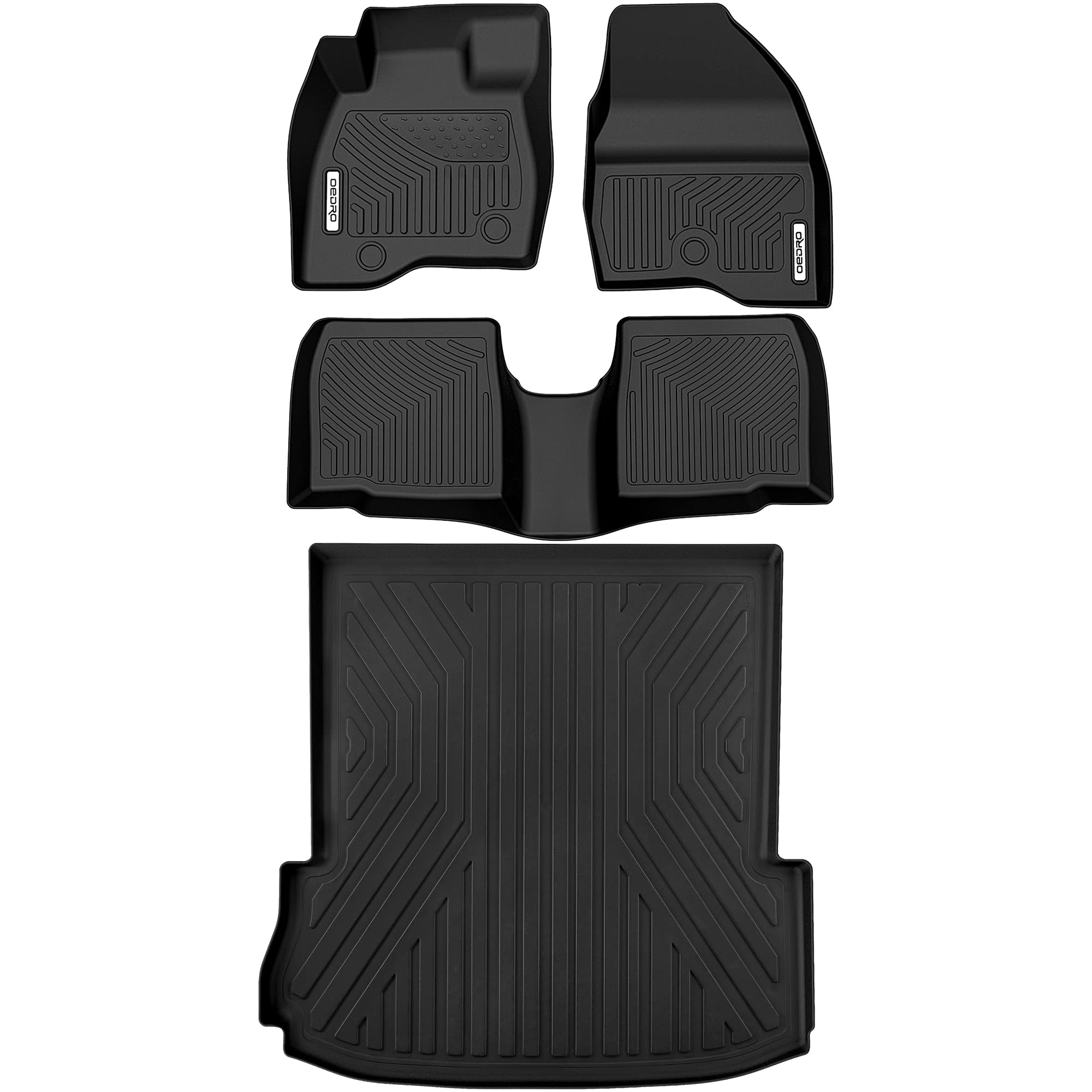 OEDRO Custom Fit All Weather Floor Mats and Cargo Liner Set for 2017-2019 Ford Explorer - Front & Rear Row Car Mats with Trunk Protection - Perfect for Daily Commutes, Road Trips and Family Adventures