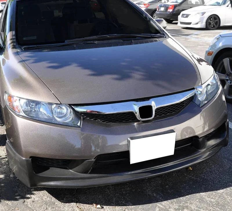 2009-2011 Honda Civic 4 Door Sedan Mugen Style Front Bumper Lip Spoiler - Durable PU Material for Enhanced Aerodynamics & Sporty Look - Perfect for Car Enthusiasts & Street Racing Upgrades
