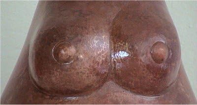 Handmade Folk Art Small Pregnant Woman Copper Nude Statue - Unique Home Decor for Nursery, Baby Shower Gift & Boho Style Interior Design