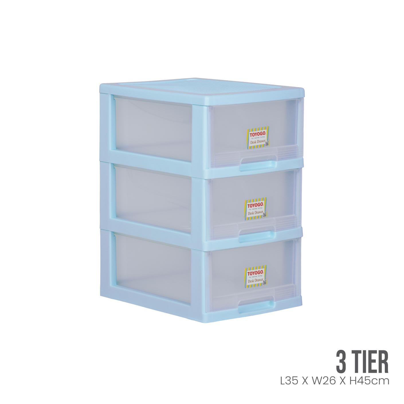 BABY BLUE FRAME TRANSLUCENT DRAWER (542-3BBF-TPT)