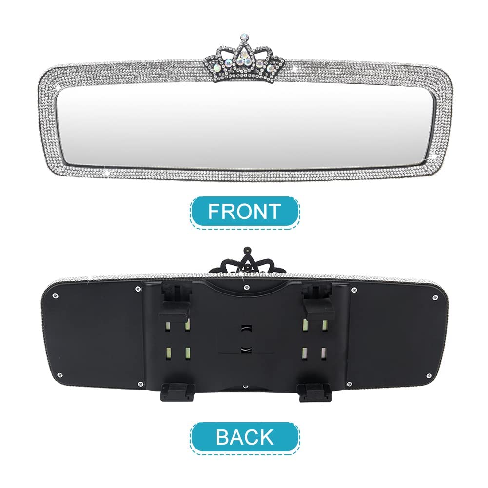 Sparkling Rhinestone Car Rear View Mirror Cover - Crystal Diamond Decor for Women - Universal Fit for All Car Models - Enhance Interior Style & Visibility - Perfect for Daily Commute, Road Trips & Gifts