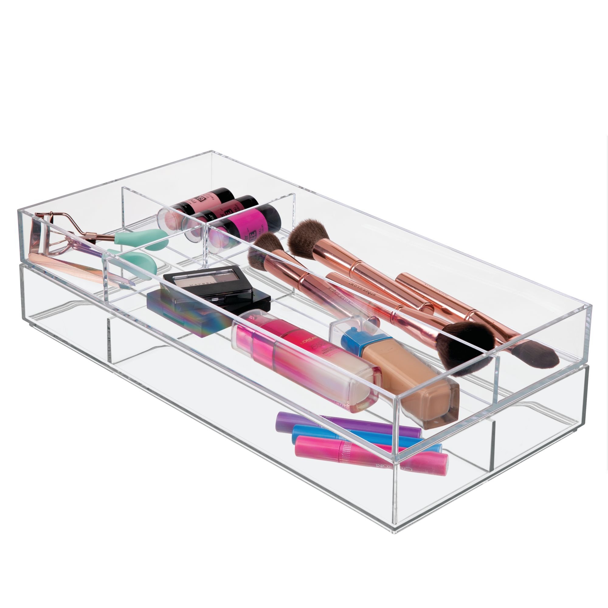 iDesign Clarity Plastic Divided Drawer Organizer - 8