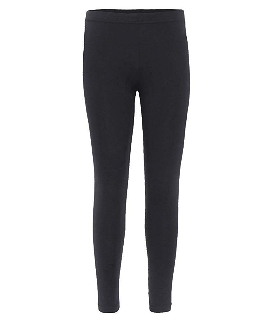 LOTMART Girls Cotton Leggings for Kids & Teens - Soft Stretchy Full-Length Plain Leggings - Perfect for School, Playtime & Everyday Wear