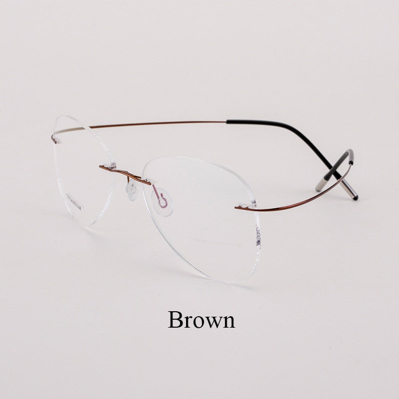 Bclear Men's Eyeglasses Titanium Rimless Lightweight Flexible Frame - 20002 - Perfect for Work, Reading & Everyday Use