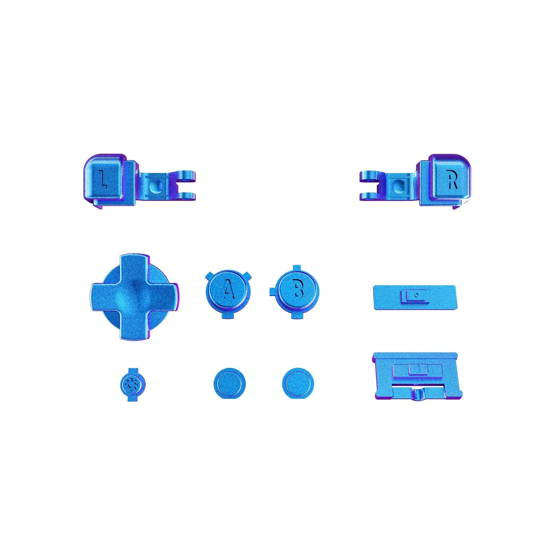 eXtremeRate Custom Replacement Buttons for Gameboy Advance SP GBA SP Console - Chameleon Purple Blue | Full Set | Gaming Accessories for Retro Handheld Enthusiasts