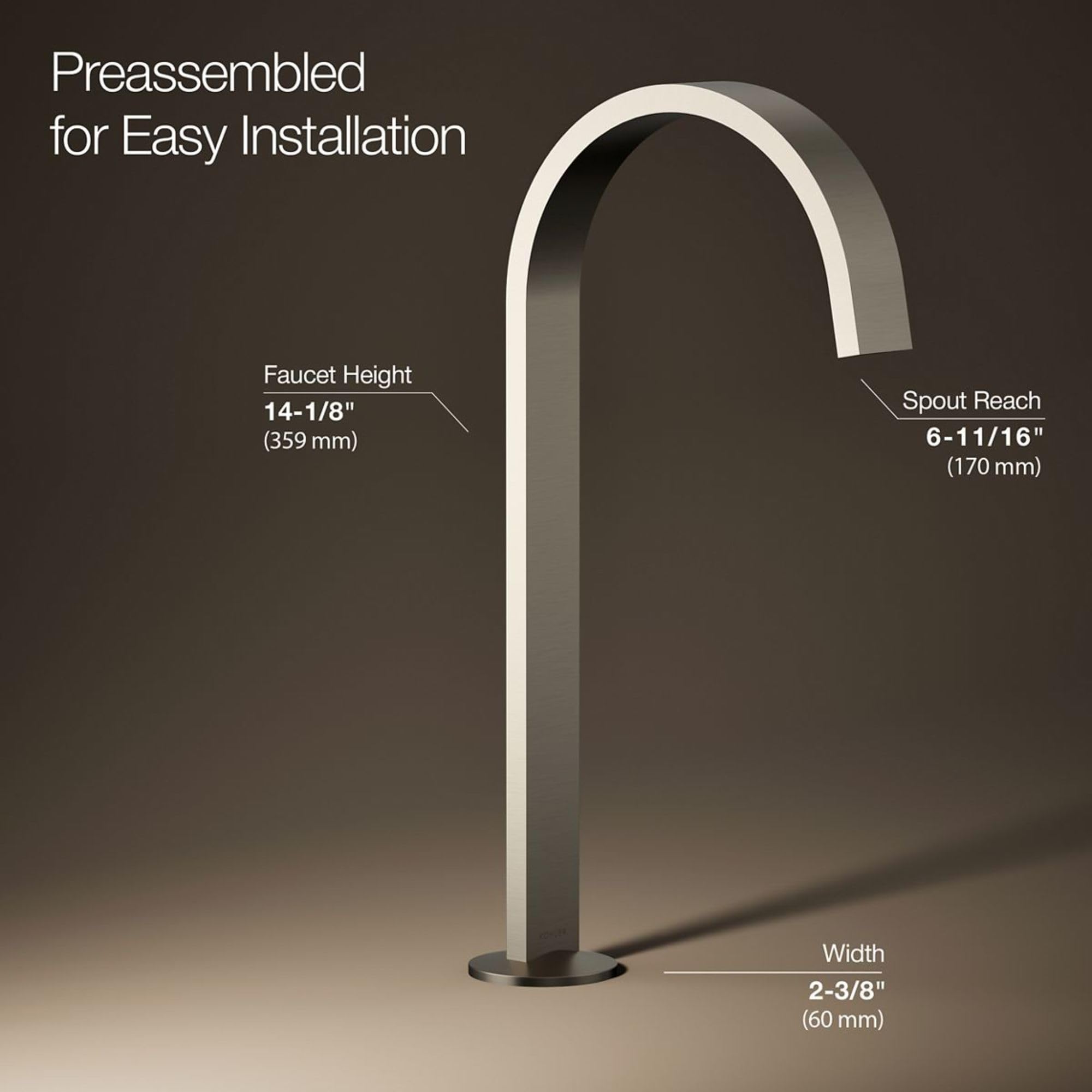 KOHLER Ribbon Design Bathroom Sink Faucet - Modern Waterfall Spout for Vanity & Powder Room (Perfect for Contemporary Home Decor)