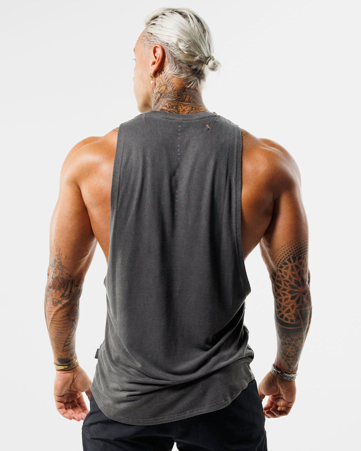 Men's Moto Distressed Muscle Tank Top - Black - Comfortable & Stylish for Gym, Workout, and Casual Wear