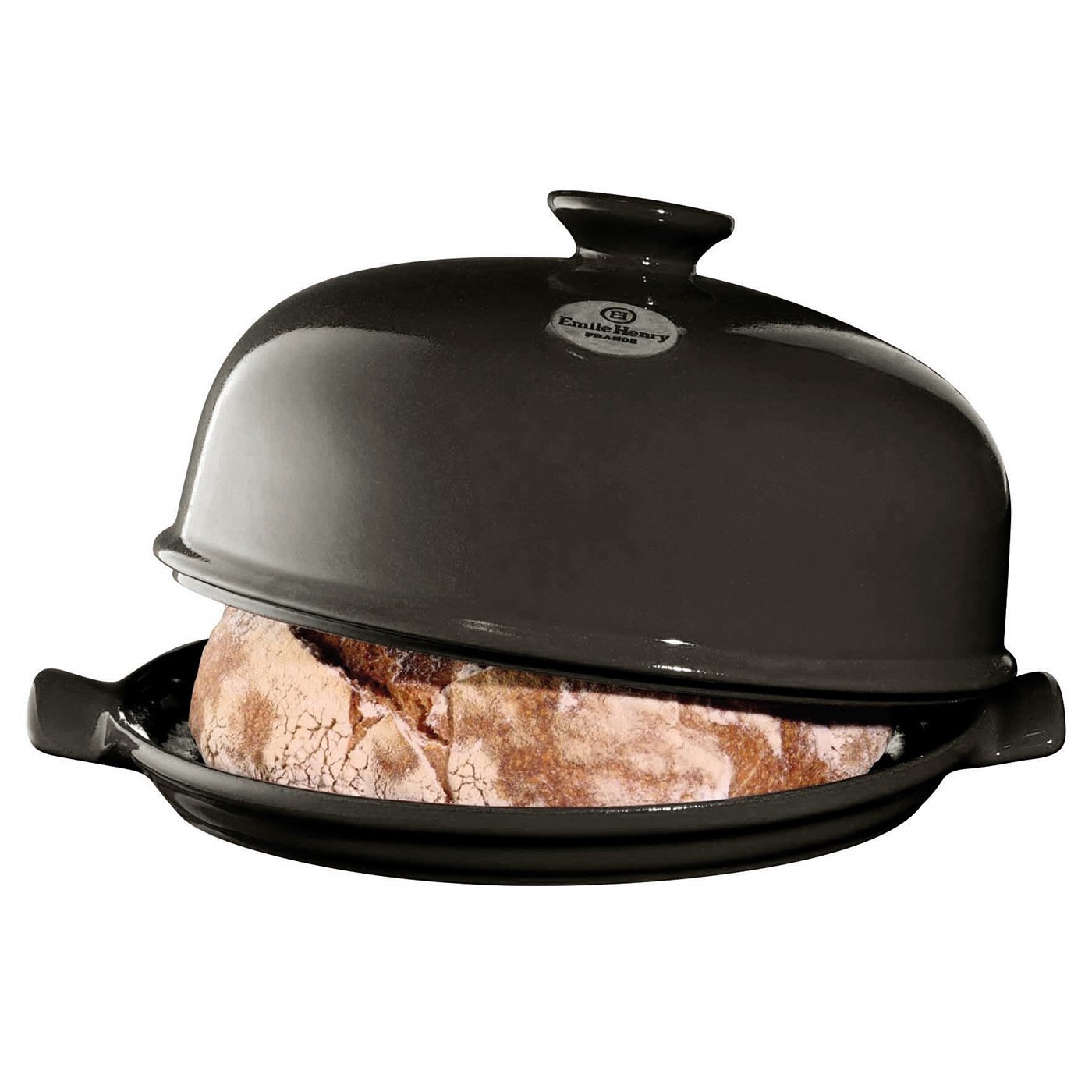 Emile Henry Artisan Bread Cloche in Charcoal - Premium Ceramic Bread Baking Dome for Homemade Sourdough, Baguettes & Pastries | Perfect for French Baking, Rustic Loaves & Farmhouse Style Kitchens