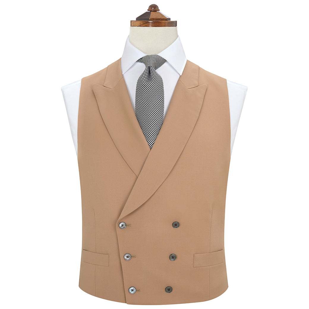 Hayward Tan Wool Waistcoat for Men - Classic Vintage Formal Vest - Perfect for Weddings, Business Meetings & Office Wear