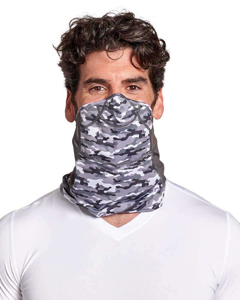 Tommie Copper Infused Face Mask Gaiter - Adjustable with Nose Wire & Rear Cinch - Built-in Face Cover for Outdoor Activities, Hiking & Travel - Breathable Copper Technology for Comfort & Protection