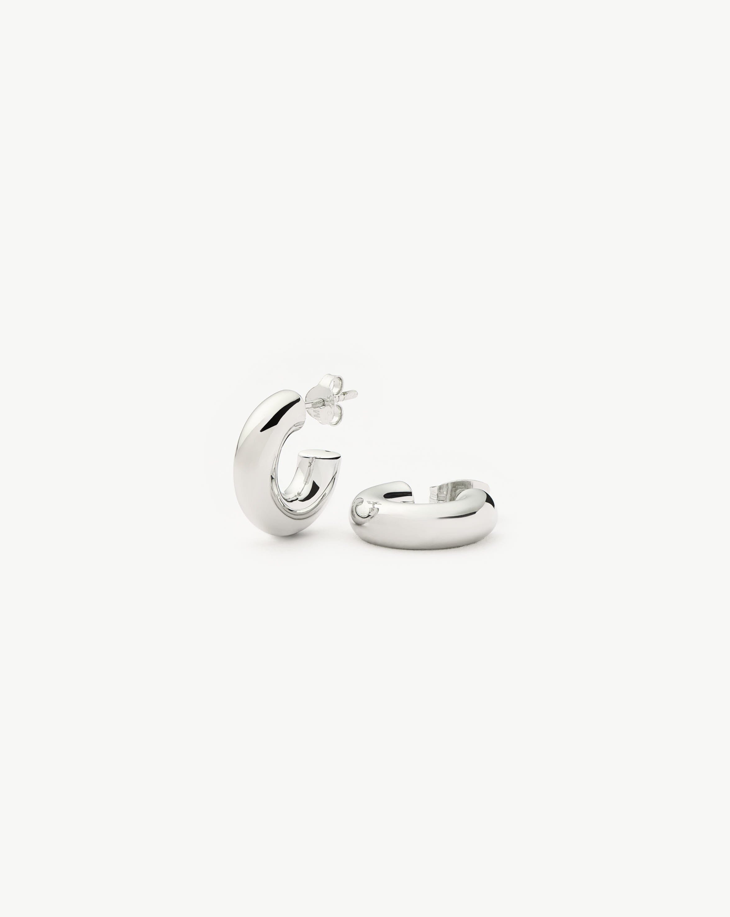 Chubby Mini Hoop Earrings - Sterling Silver 925 Hypoallergenic Dainty Everyday Jewelry for Women | Perfect for Work, Date Night & Casual Outfits